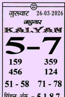 Latest Kalyan Matka Chart for [2025] showing Patti and Jodi numbers of Tara Matka final ank