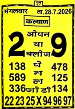 Latest Madhur Matka Chart for [2026] showing Patti and Jodi numbers of Tara Matka final ank